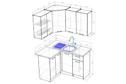 Кухонный гарнитур Лоретта прайм, 120х140 см